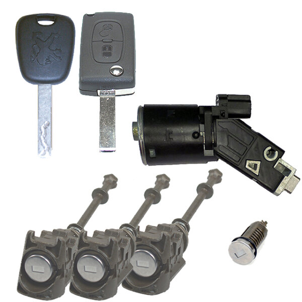 Schlosssatz mit HF-Plip-Schlüssel 2 Knopf - 4162LG