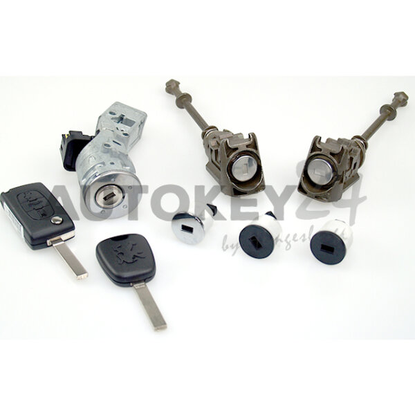 Schlosssatz mit HF-Plip-Schlüssel 3 Knopf 407 Coupe BSI + COM 2000- 4162SQ