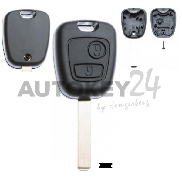 Gehäuse ohne Logo leer 2 Knopf, 307 / 307 Restyl, C4, C4 Picasso (B78), Citroen®, Expert, Fiat®, Jumpy, Peugeot®