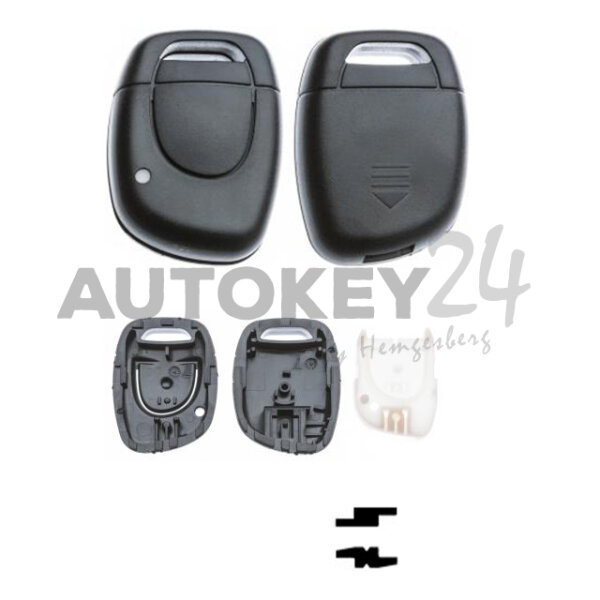 Gehäuse ohne Logo leer 1 Knopf, für Funkplip, Clio II, Clio II V6, Kangoo, Renault®